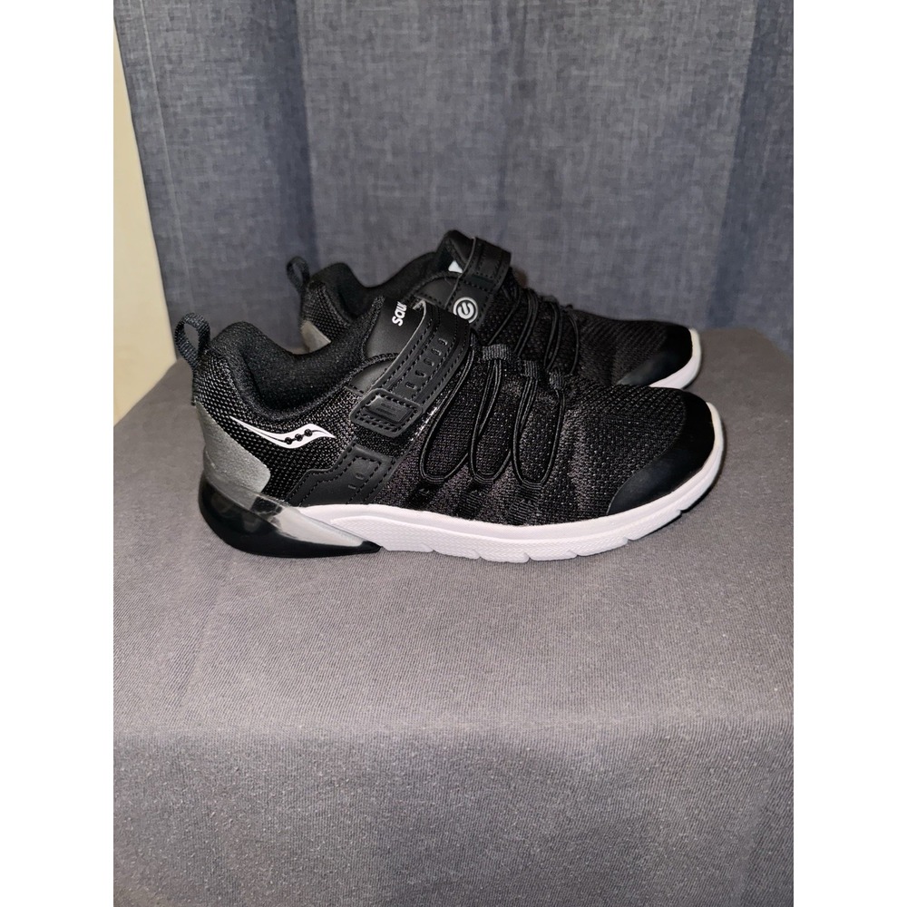 Sauconyโ Boy's Flash-Glow-2.0 Sneakers Light Up Black Kids Size 1